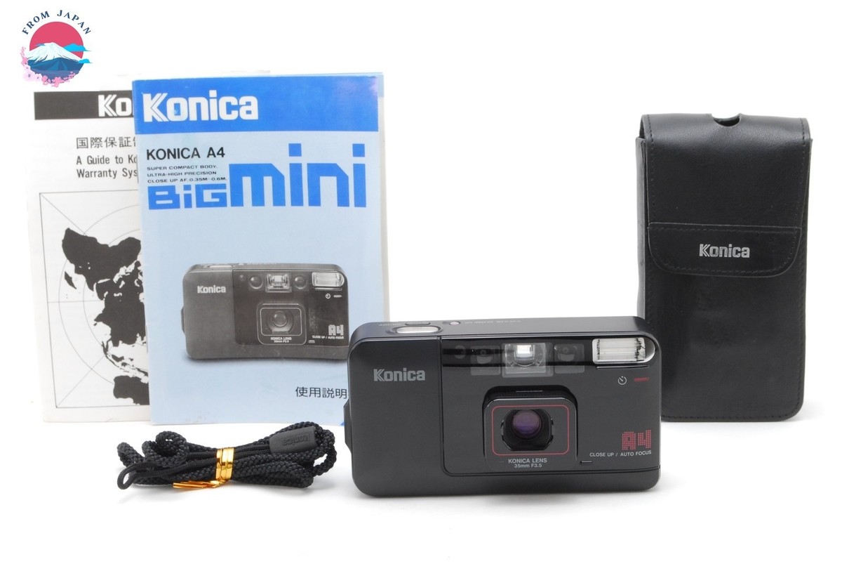 Near MINT w/Case ] Konica Big Mini A4 35mm Compact Film