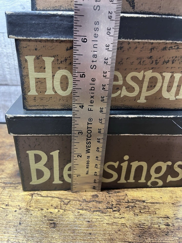 Primitive Nesting Boxes Homespun Blessings Star. Rustic Farmhouse Star 7x4x3.5 - Image 4 of 4