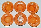 6 VINTAGE FIRE KING PEACH LUSTER Laurel Leaf DESSERT, BERRY 4 3/4" BOWLS ~ MINT