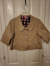 Women's beige cropped blazer with large buttons