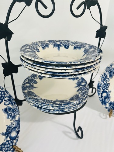 VTG Set Of Libbey Tableware ~ Eden Fruit&Berries~Six Plates~Six Soup Pasta Bowls - Picture 2 of 21