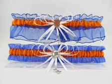 Handmade NY Mets Wedding Garter Set, Blue  Orange Baseball Wedding Garter