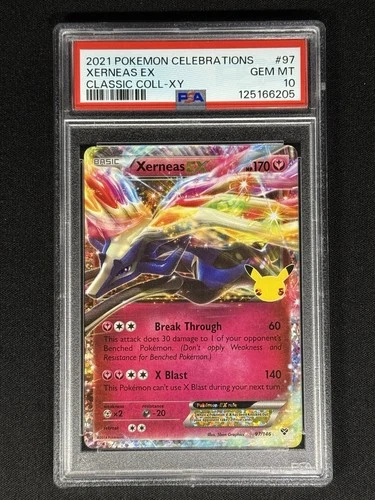 PSA 10 GEM MINT Xerneas EX 97/146 Celebrations Classic Collection Holo Pokémon
