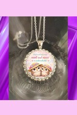 Aunt Niece GIFT rhinestones silver necklace beautiful gift fast shipping