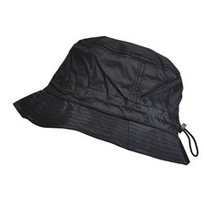Adjustable Bucket Rain Hat Nylon-Look 01-Black/S