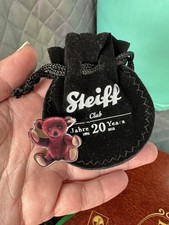 Steiff Bear Pin 20 yr Club Member Anniversary Teddy Bear Pin Enamel Metal Button