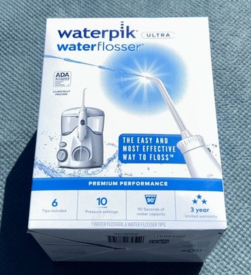WATERPIK ULTRA WATER FLOSSER WP-100W WHITE 6 FLOSSING TIPS NEW IN BOX