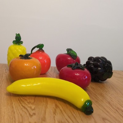 Vintage Murano Glass Fruit Grapes Orange Banana Peach Apple Pineapple Tomato MCM