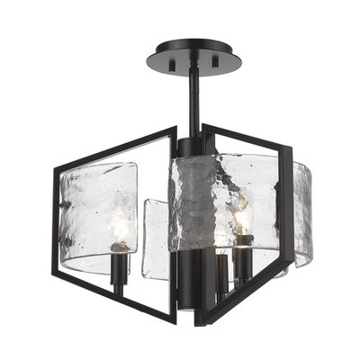 Golden Lighting 3162-SF HWG Varsha 3 Light 17''W Semi-Flush - Black