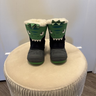 Cat & Jack Boys Lennox Teal Green Thermolite EcoMade Winter Boots Size 6