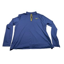 Nike Dri-FIT Youth Large Quarter Zip Pullover Blue Yellow Athletic Training Top