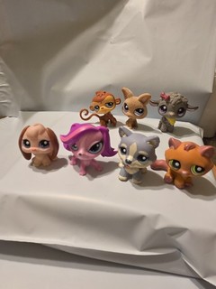 My Little Pet Shop 7 Assorted Pets In Used Condition