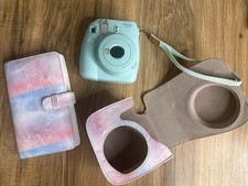 FUJIFILM Instax Mini 9 Ice Blue Instant Film Camera With Case  Photo Album