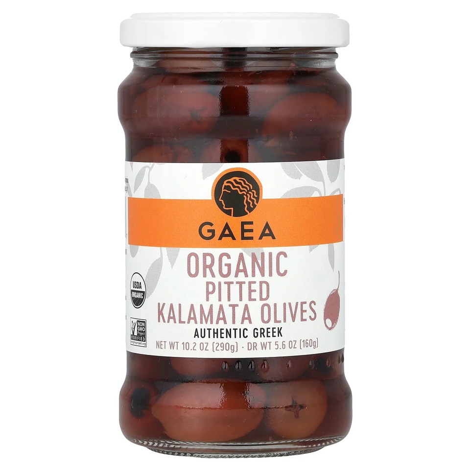 Gaea Organic Pitted Kalamata Olives 10 2 oz 290 g Non-GMO, Organic
