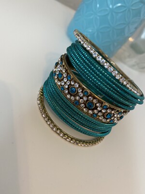 pakistani Indian bangles chooriyan teal green | eBay