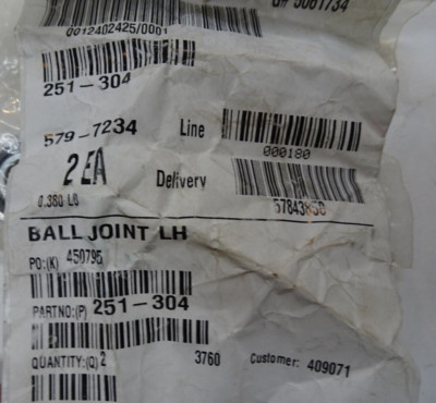 TORO NOS New Left Hand Ball Joint (1 Piece) -Part#251-304  Brand NEW