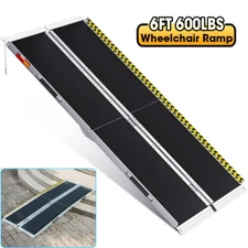 6FT Aluminum Multi-Folding Wheelchair Ramp Scooter Mobility Portable Ramp 600 lb