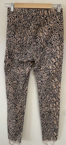 Divided Beige With Multi Animals Print Frayed Pants-Cute-Comfy-Casual-Size 8 - Picture 2 of 17
