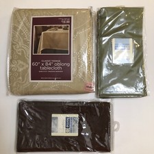 TARGET Tablecloth 60" x 84  And 8 Napkins Fall Colors Tan Green Brown New NIP