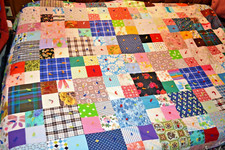 Vintage Patchwork Quilt Comforter W/Batting Hand Stitched 84 x68