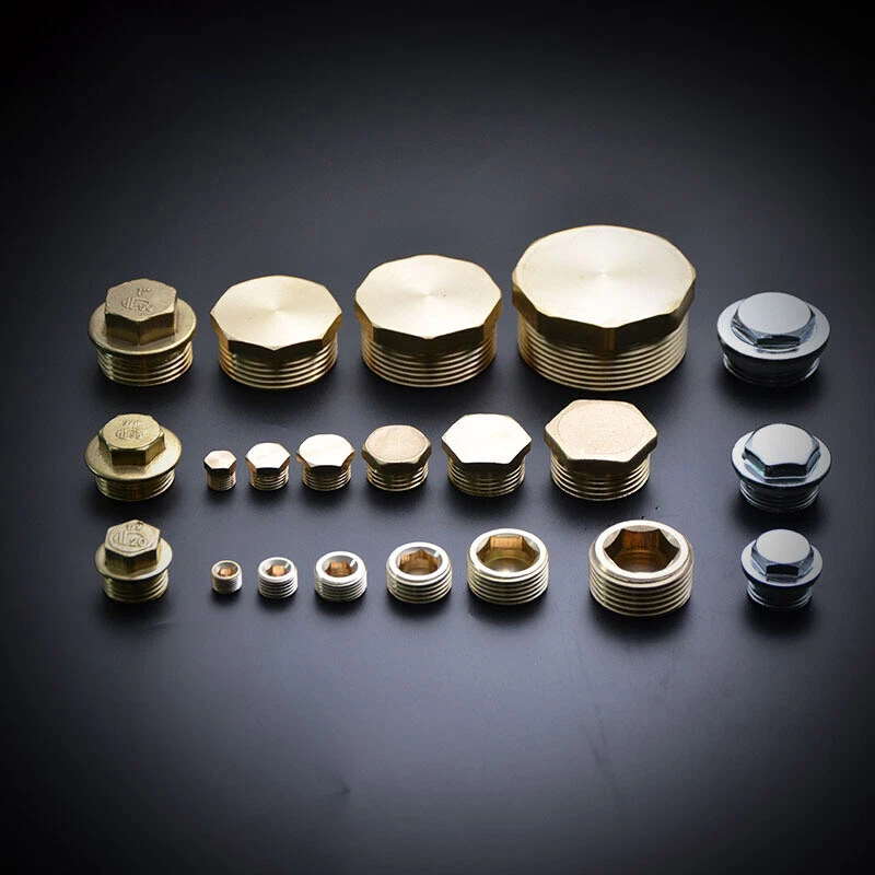 Brass Male Thread Blanking Plug Pipe End Cap 1/8" 1/4" 3/8" 1/2" 3/4" 1" 1.2" 2" - Image 3 of 4