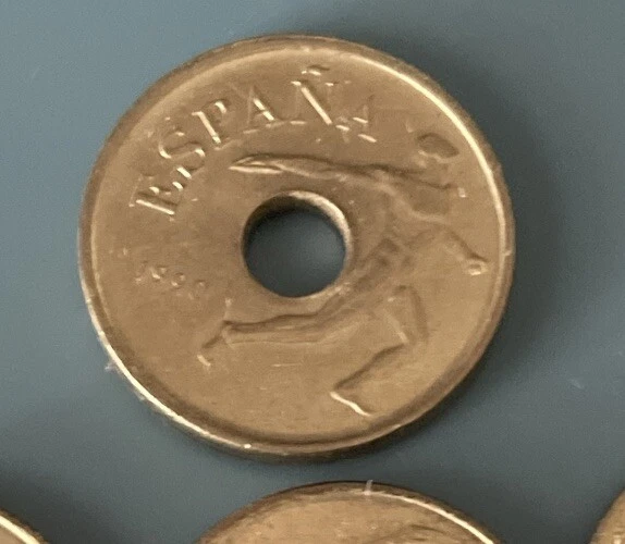 1-1990 & 3-1991 Espana / Spain 25 Pesetas / Barcelona Olympic High Jumper Coins - Image 3 of 4