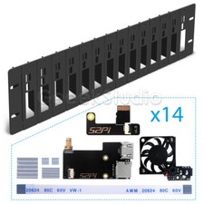 3U 19 Inch Rack Steel Bracket For Raspberry Pi 4B Supports 14 Units