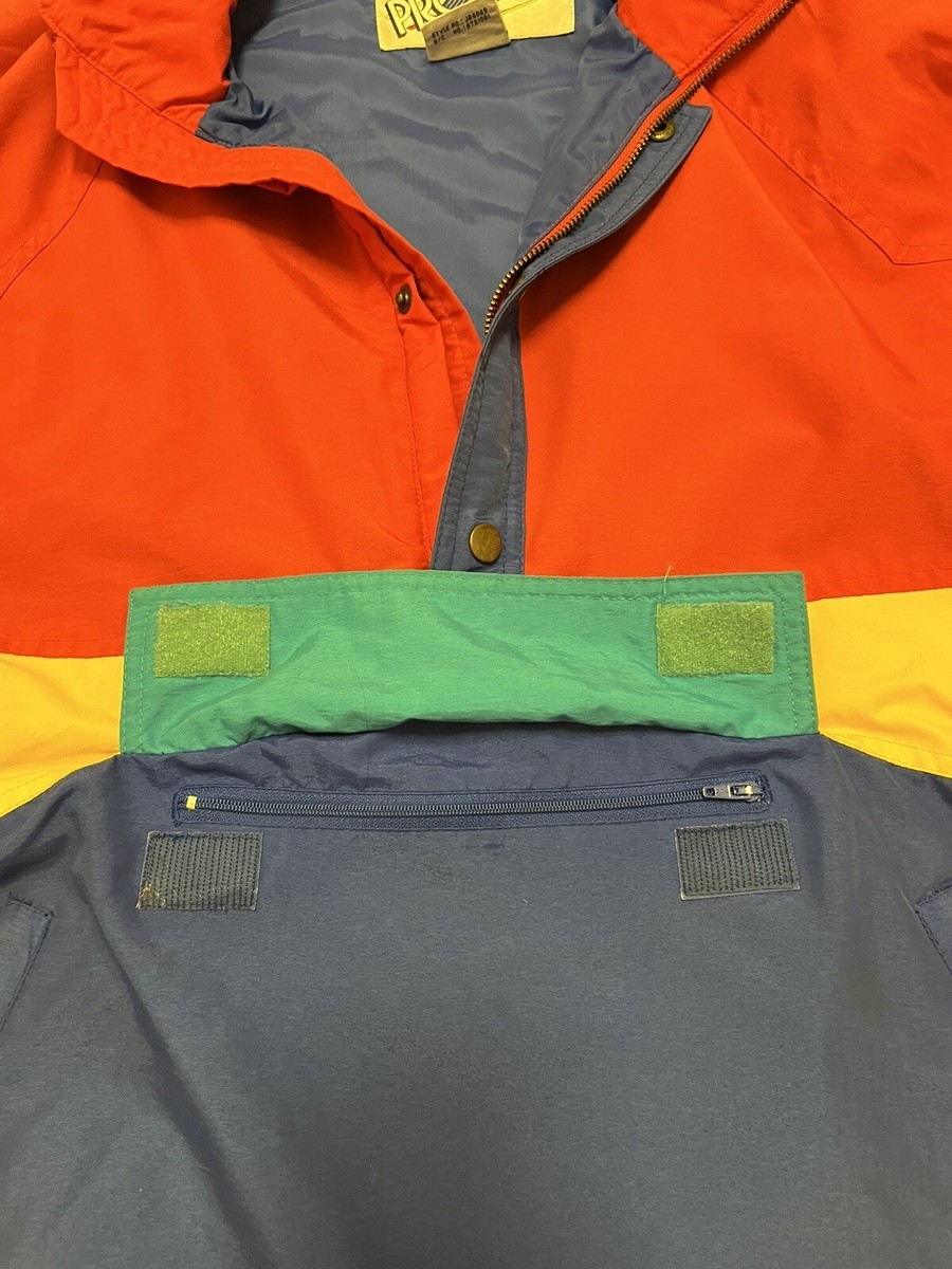 Vintage 80's PROFILE ColorBlock 1/4 Zip/Snap Pullover