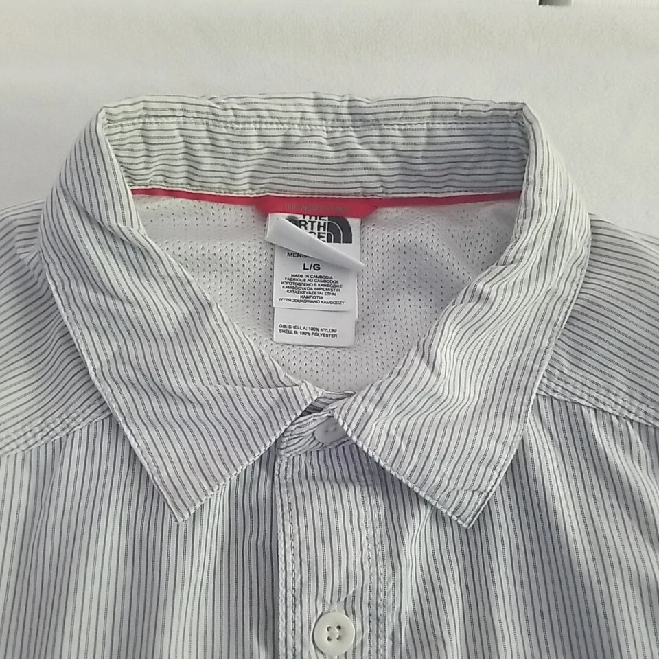 Camisa The North Face Para Hombres Multicolor Rayas Ventiladas Cremallera Bolsillos Talla Grande Foto 3 de 4