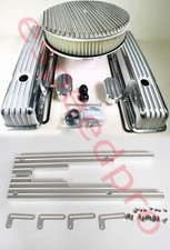 Small Block Chevy Finned Alum Engine Dress Up Kit Valve Covers 14 Air Cleaner