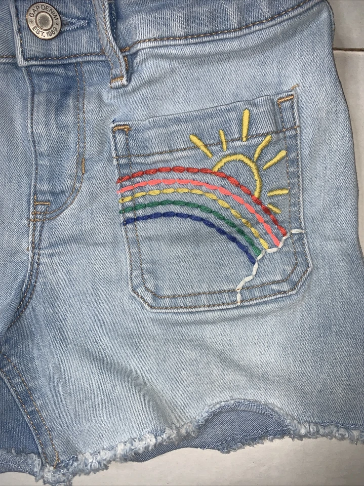 Б/у детские эластичные джинсовые шорты Gap стандартных размеров для девочек (размер 12) - Изображение 3 из 4