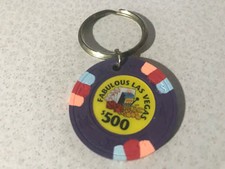 Casino Chip Slot Machine Dice Cards Tokens Keyring Souvenir Key Chain