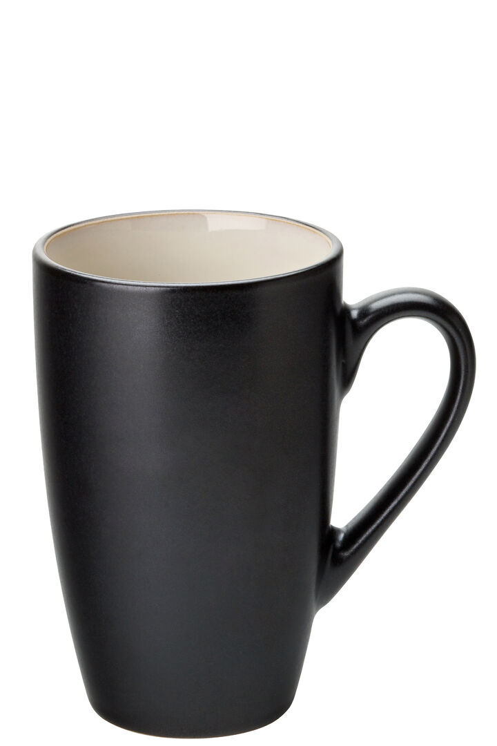 Porcelain Black Coffee Cup Cafe Almond Mug Barista 11.25Oz (32Cl) Pack Of 6