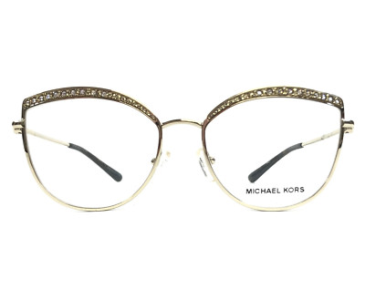 Michael Kors Brille Rahmen MK3072 Napier 1018 Gold Draht Rim Kristall 54-17-140