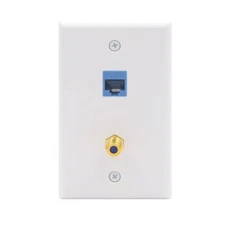 Ethernet Coax Wall Plate ul Listed 2port Cat6 Keystone Jack Coupler And Gold P