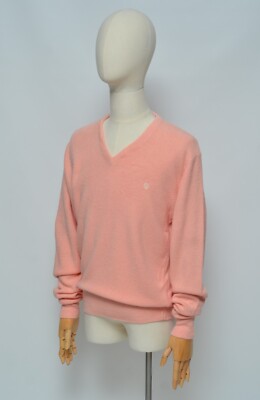 Christian Dior Vintage Men's Light Pink Knitted Jumper Sweater