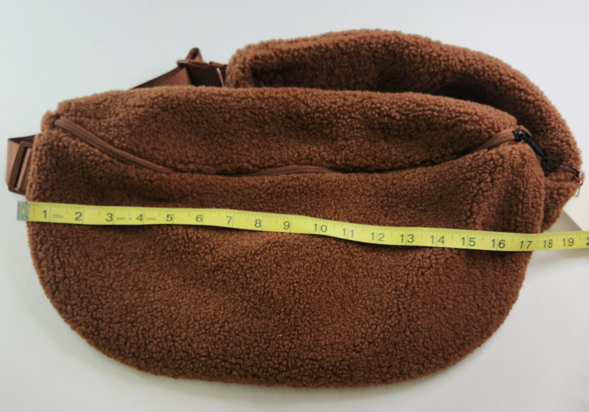 Calia Womens Rocky Mountain Brown Sherpa Large Sling Bag 17'x10'x6' Adjustable S