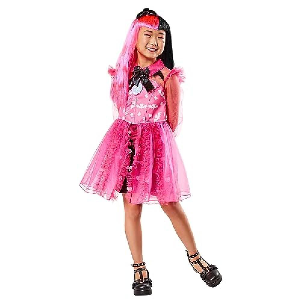 (TG. 11-12 anni) Rubies Costume Draculaura Deluxe per bambina, vestito e fascia,