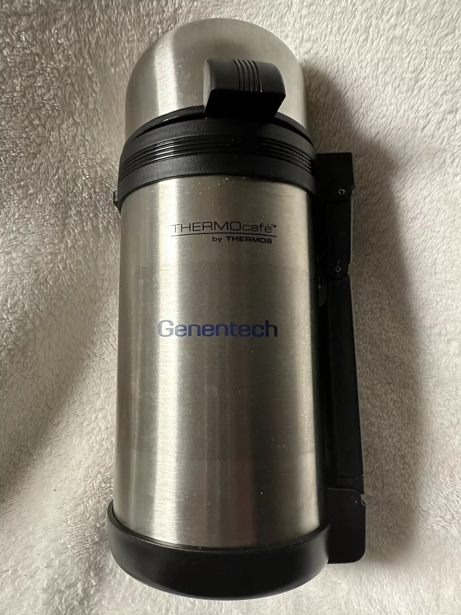 THERMOCAFE Thermos Wide Mouth Stainless Steel Hot/Cold w/Genentech Logo 40Oz