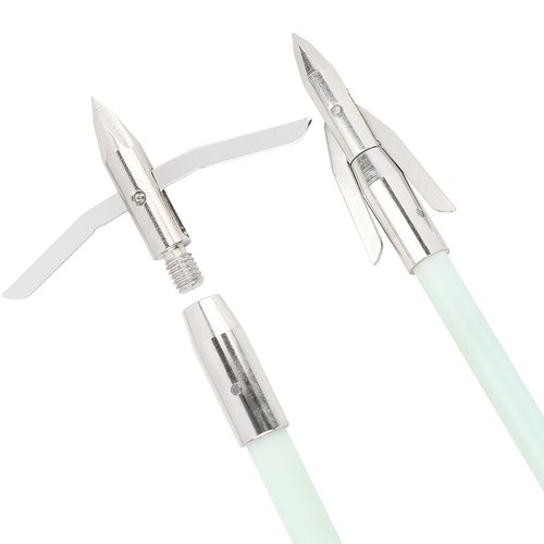 36" Bow Fishing Arrows Night Glow Broadheads Solid Fiberglass Archery Hunting - Picture 8 of 14