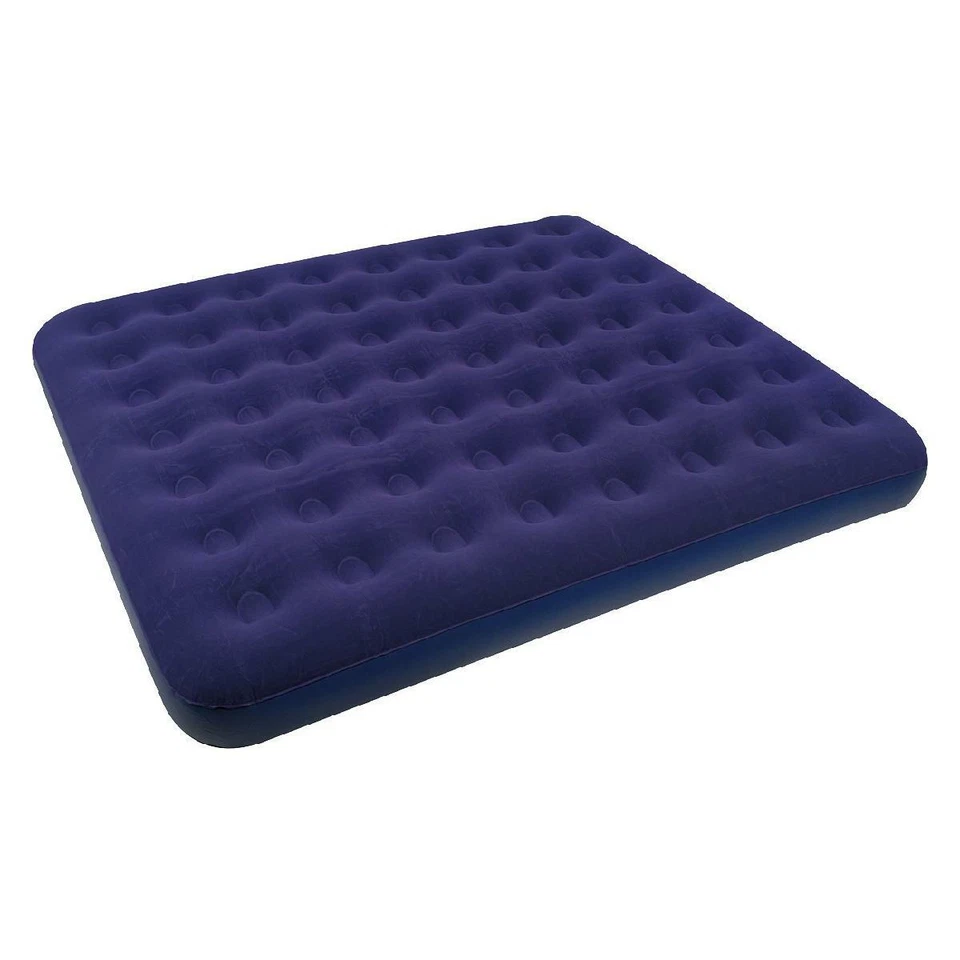Colchón de cama de aire inflable tamaño king dormir camping exterior doble válvula de seguridad Foto 2 de 2