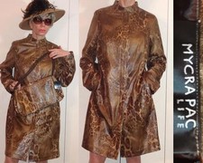 Mycra Pac Life Shiny Browns Animal Print Raincoat With Bag S/m