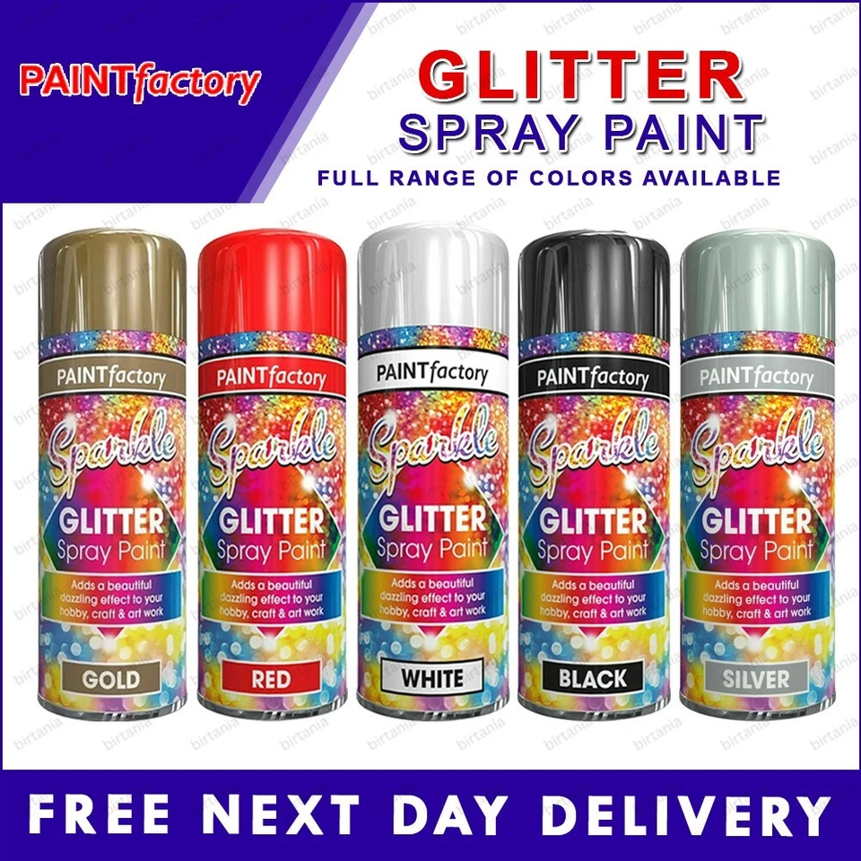 PAINT FACTORY, RAPIDE Christmas Decoration Glitter Spray Silver Gold for Craft Art Decoration 200ml-G3