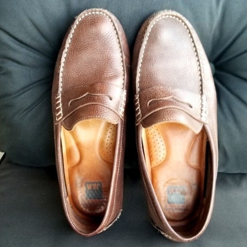 Johnston & Murphy Baldwin Shoes (Men 10.5) BROWN Leather SlipOn Driving Loafers - Picture 5 of 9