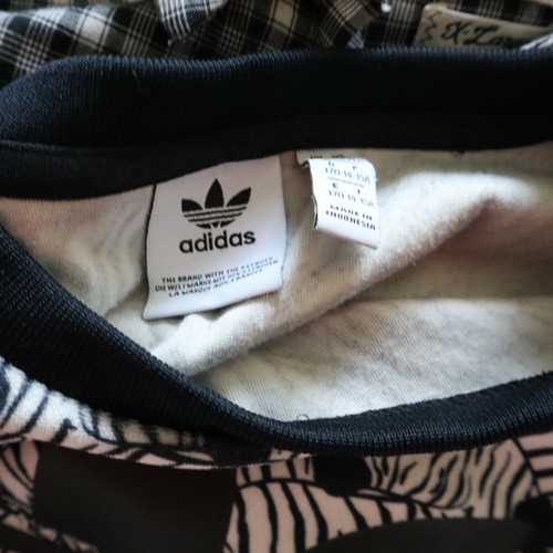 adidas Kids Long Sleeve Zebra Print Sweater XL14-15Y Black & White - Picture 4 of 4