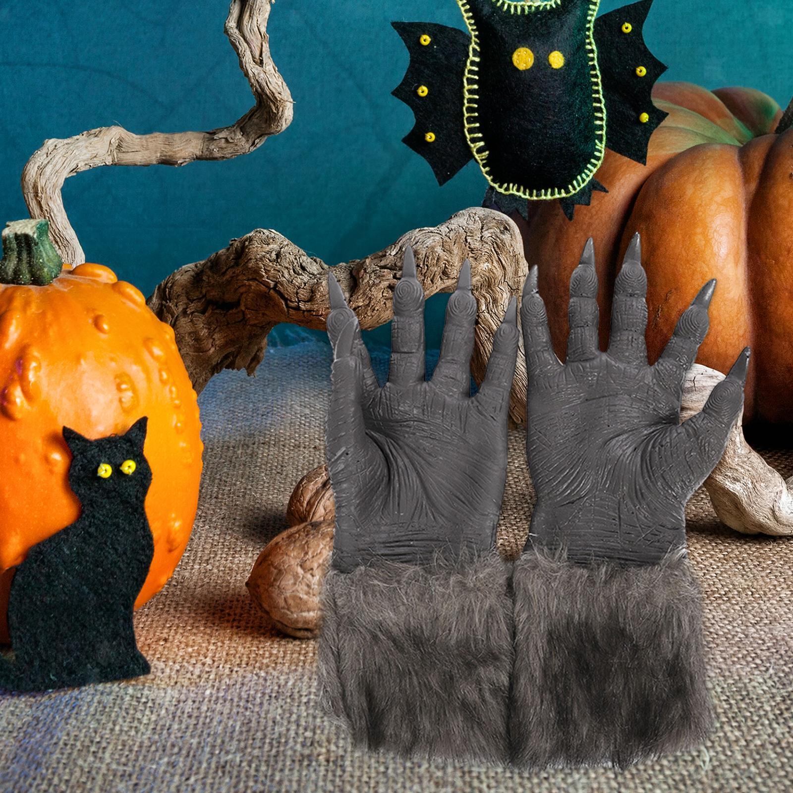 Werewolf Costume Gloves Wolf Hands Hairy Gloves Wolf Claws Fancy Dress