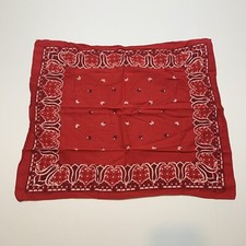 Vintage Fast Color Bandana Square Red Rockabilly Classic Border Design