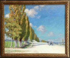 "CART ON ROAD" BY HENRI BOUVET (1859-1945) SIGNED FRENCH OIL PAINTING TO £78,000