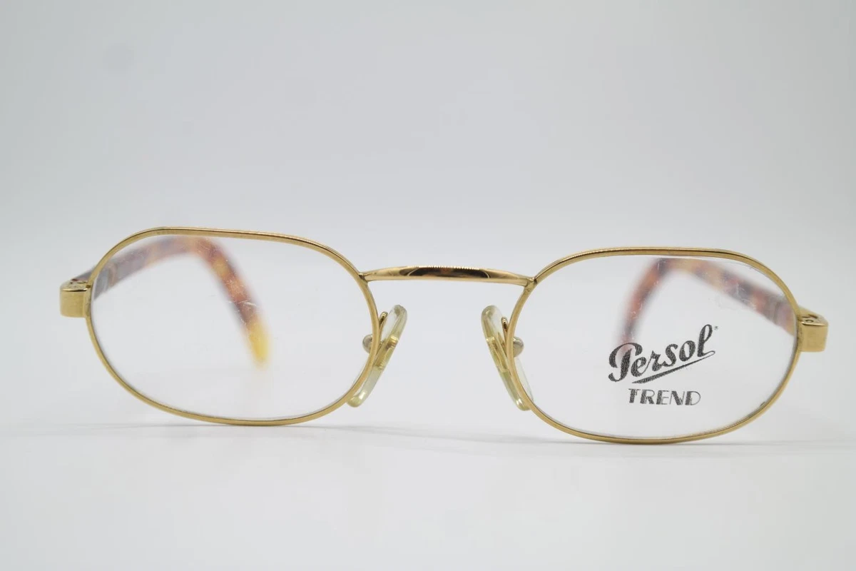 Vintage Lunettes Persol RATTI JOYCE Or Braun Ovale Monture