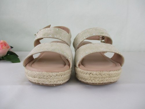 Marc Fisher Kids Girls Marren Gold Espadrille Wedge Sandals in size 5, UK 3.5 - Picture 6 of 10